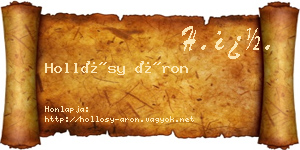 Hollósy Áron névjegykártya